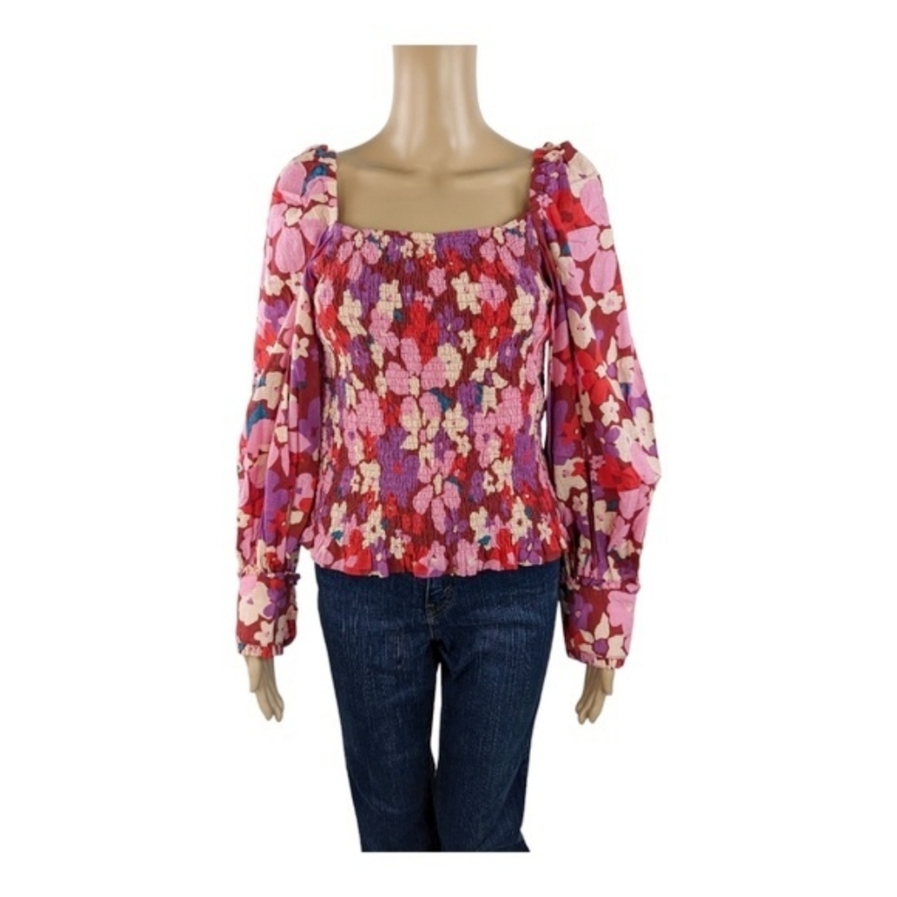 Free People Ariana Floral Print Top M